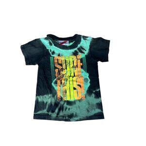 Vintage 90s Surfing Graphic Kids Boy Tie Dye T-shirt USA Made Medium